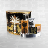 Set regalo ovale Ortigia Ambra Nera con prodotti corpo e candela