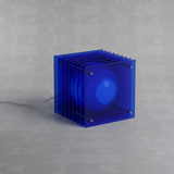 Lampada da tavolo LOP Quadrata Piccola Blu