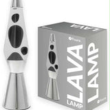 Lava lamp “Bullet” Fisura nera con base argentata