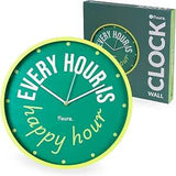 Orologio da Parete Verde "Every Hour is Happy Hour" – Fisura