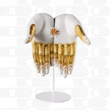Scultura in porcellana "Abbondanza Mudra" bianco e oro LLADRÓ