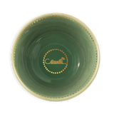 Ciotola Ortigia Spotty verde grande in ceramica con serigrafia oro
